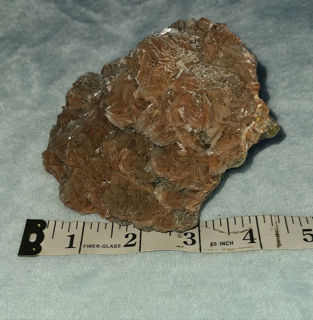 Rust Color Barite Roses On Yellow Fluorite - Picture 9 of 9